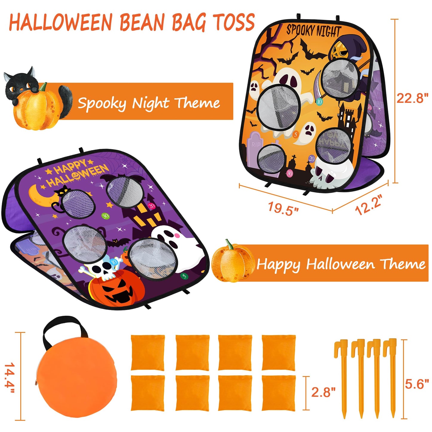 Halloween Games for Kids Party, Spooky Bean Bag Toss Halloween Party Games Favors Carnival Game for Kids Fall Festival Game s Outdoor Indoor School Classroom Trunk or Treat Gifts (1)