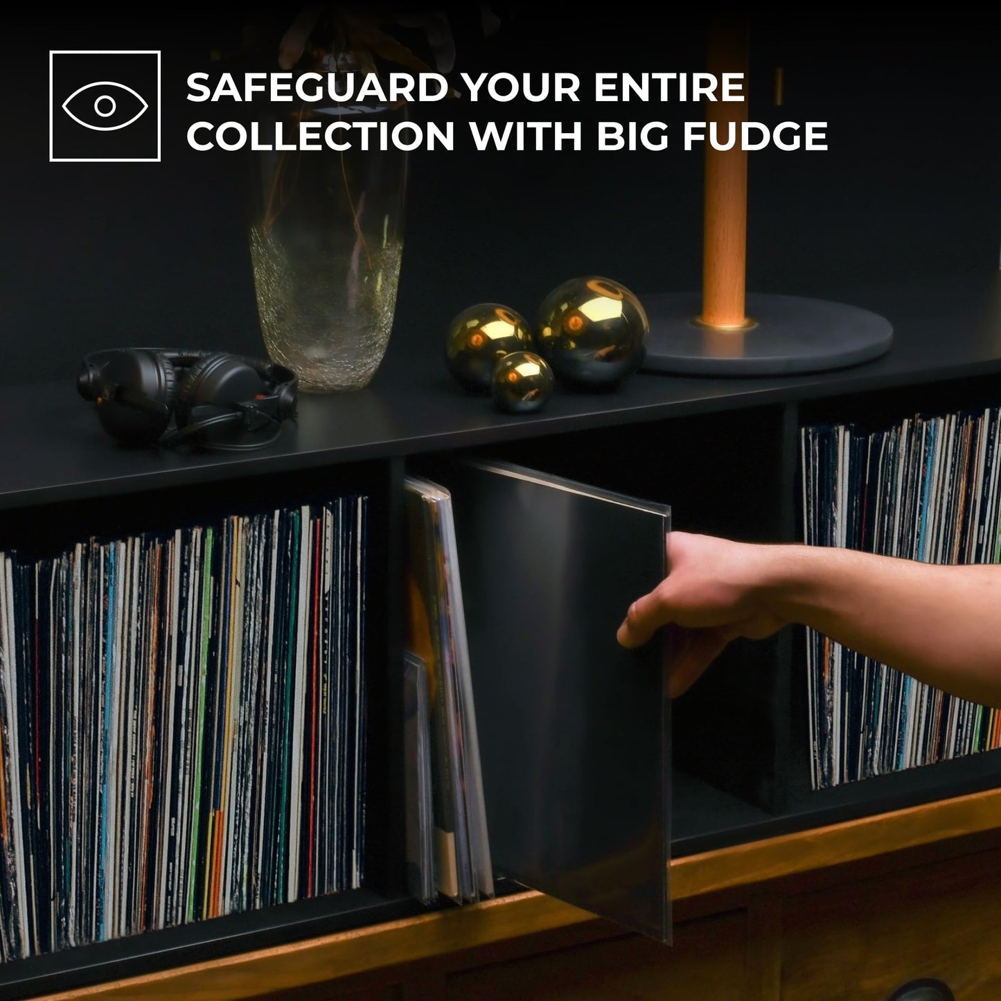 Big Fudge Vinyl Record Outer Sleeves - 50x Crystal Clear LP Album Covers in High-Density Polypropylene - Transparent Protective Cover for 12" Records - 3 mil Thick - Vinyl Record Sleeves