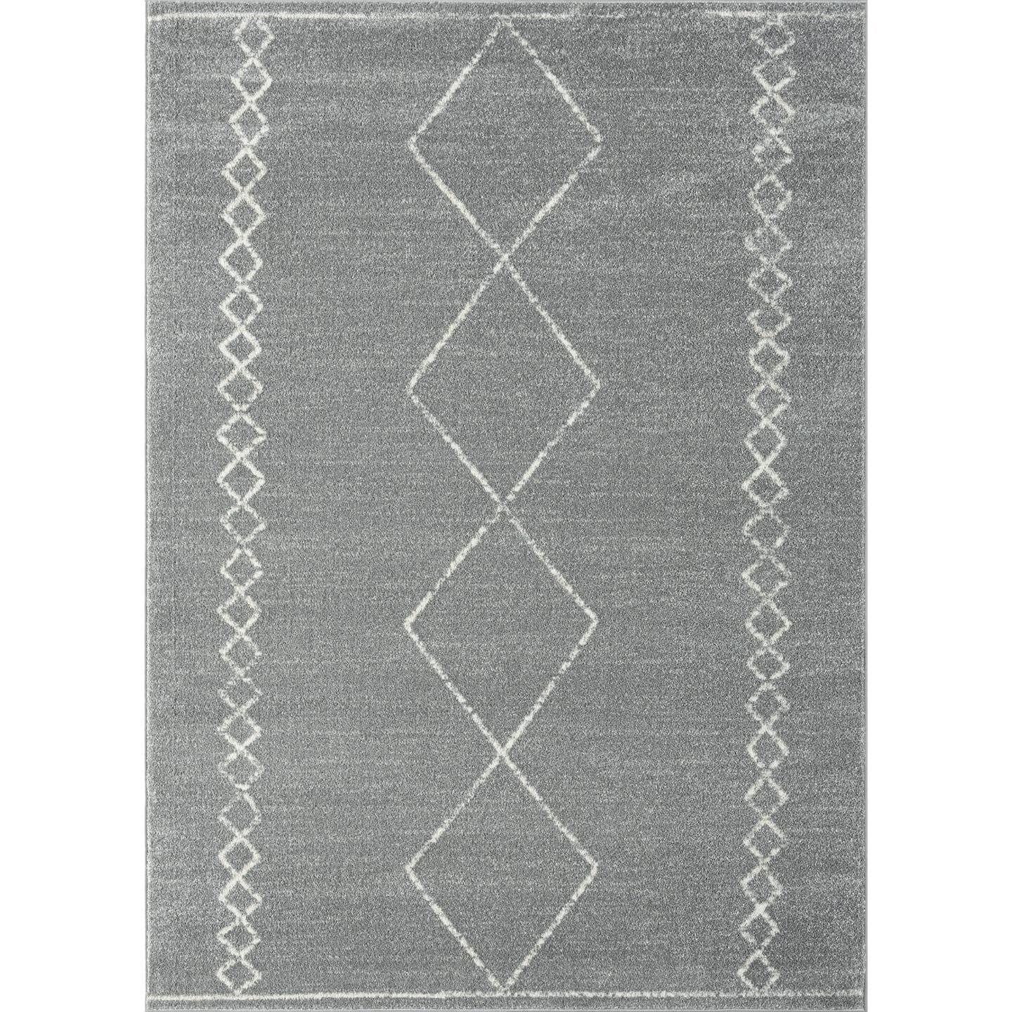 LUXE WEAVERS Daphnes Grey 8x10 Boho Moroccan Geometric Area Rug 2735