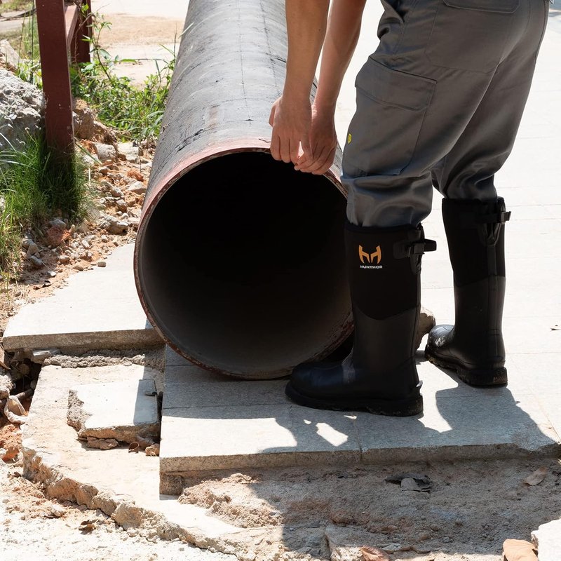 Puncture-Proof Rubber Work Boots - Steel Toe & Shank, Waterproof Insulated 6mm Neoprene | Sizes 6-14