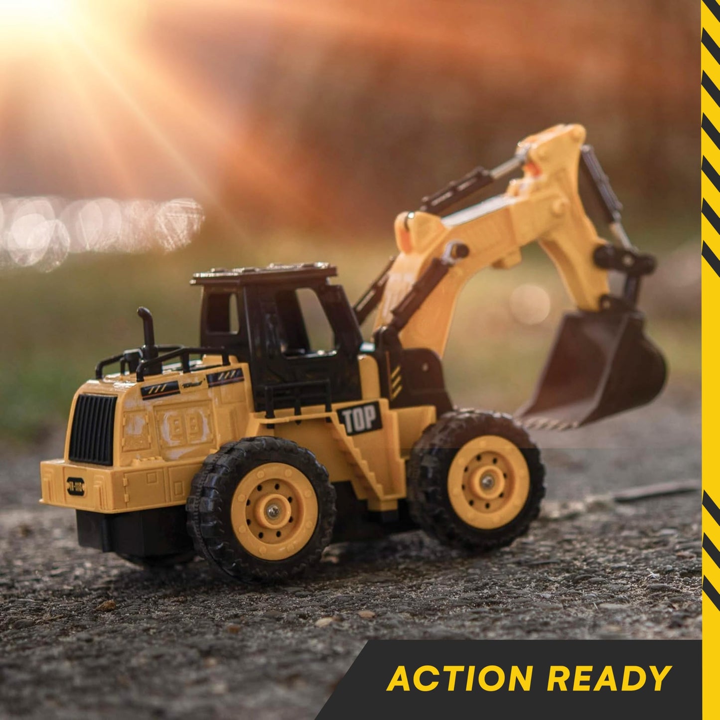 Top Race 5-Channel Fully Functional Remote Control Excavator - 1:24 Scale RC Construction Truck Toy with Multi-Directional Movement for Kids - Digger Toy for Boys and Girls Ages 3 and Up