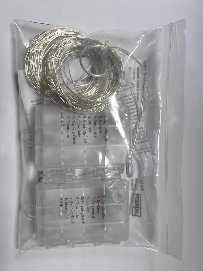 2 Pack Fairy Lights Battery Operated, 200 LED 66Ft Silver Wire Twinkle String Light 8 Modes Auto Timer Mini Christmas Fairy Lights for Bedroom Wedding Decor (Warm White)