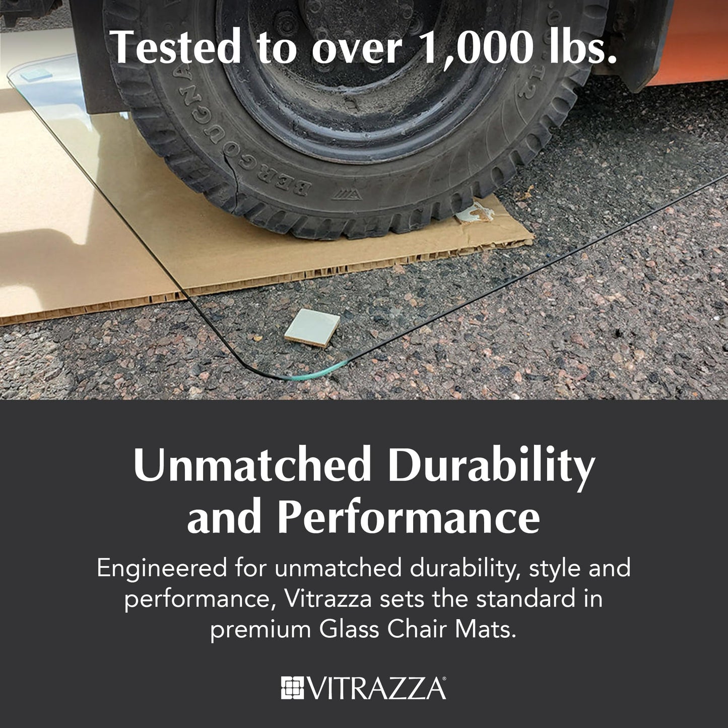 Vitrazza Glass Chair Mat 36โ x 42โ Superior ยผ Thick, Chiaro Standard Clear, Certified Tempered Safety Glass, Delivers a Smooth Glide, Protects Carpet or Wood, Beautiful in Home or Office