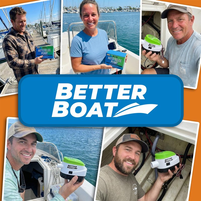 Automatic Bilge Pump 750 GPH 12V with Built-In Float Switch, 3/4 Inch Outlet, 5-Year Warranty, Submersible for Bass Boats, Jon Boats - Better Boat