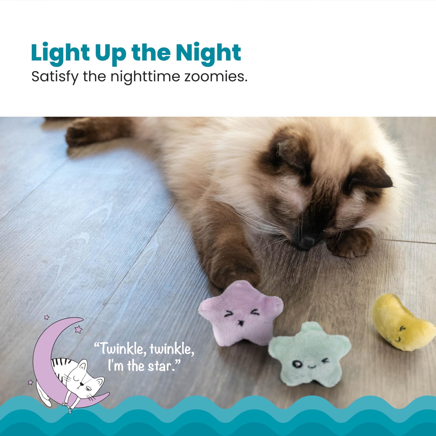 Catstages Toss 'N Twinkle Catnip Cat Toys - 3 Pack