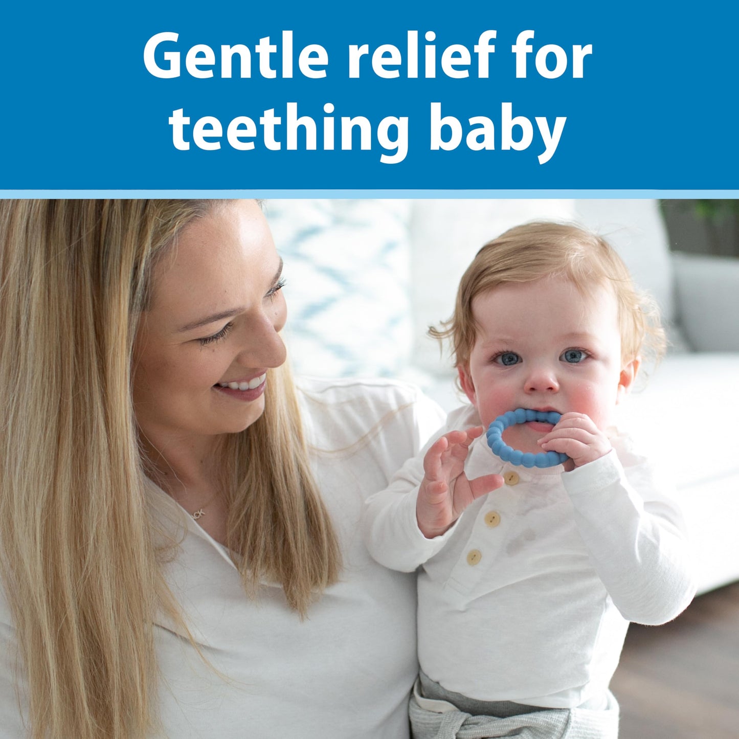 Dr. Brown's Flexees Beaded Teether Rings, 100% Silicone, Soft & Easy to Hold, Encourages Self-Soothe, 3 Pack, Blue, Light Blue, Black, BPA Free, 3m+