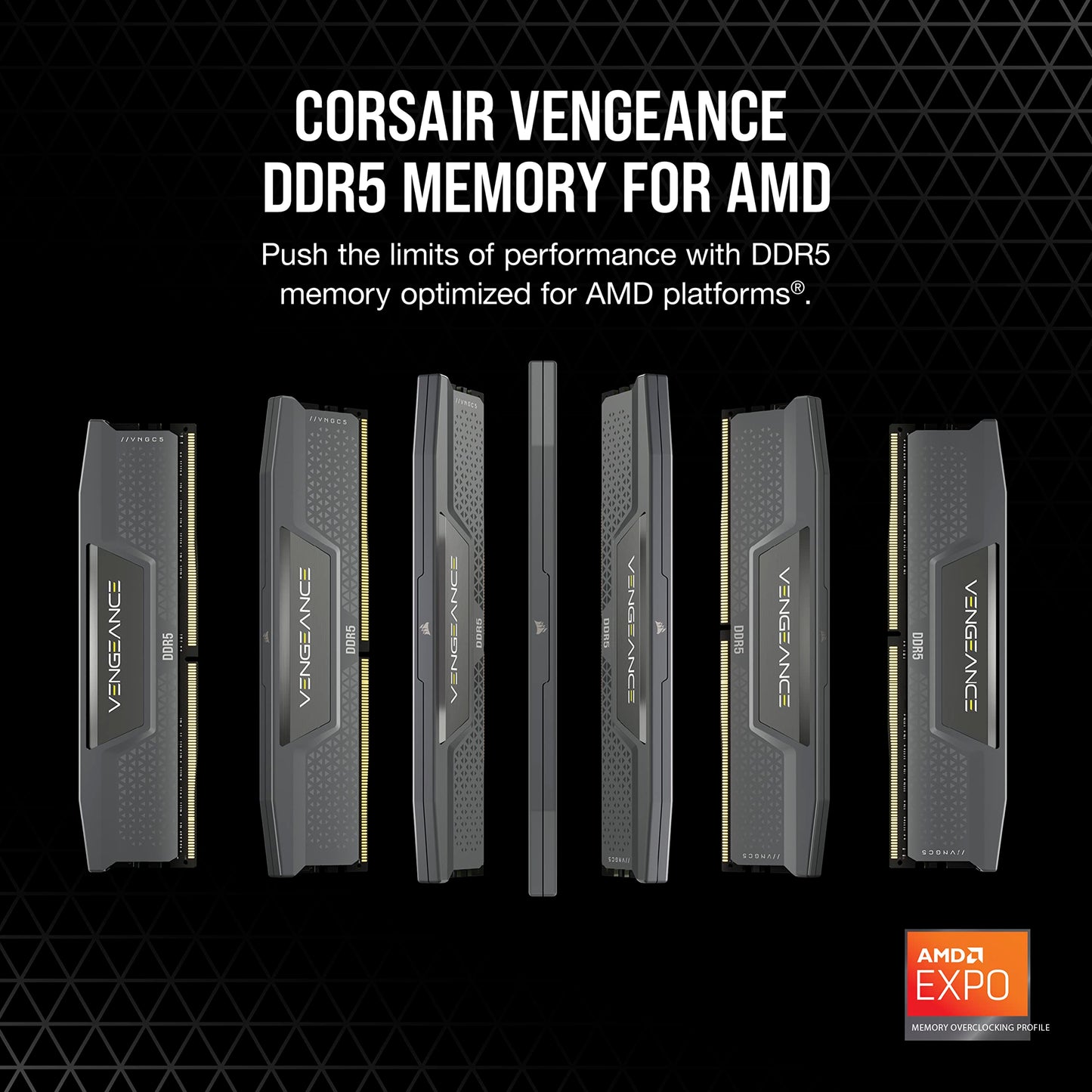 CORSAIR VENGEANCE DDR5 RAM 32GB (2x16GB) 6000MHz CL36-44-44-96 1.35V AMD EXPO Intel XMP 3.0 Computer Memory – Grey (CMK32GX5M2E6000Z36)