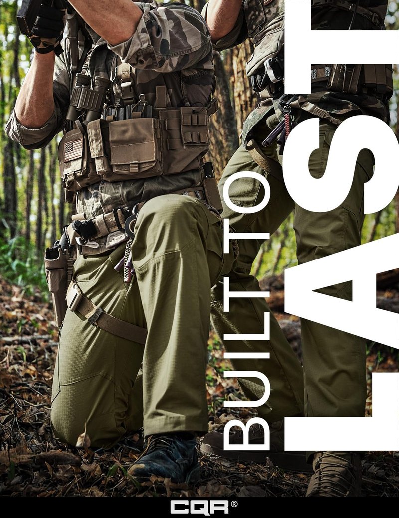 CQR Men's Tactical Pants, Water Resistant Ripstop Cargo Pants, Lightweight EDC Work Hiking Pants, Outdoor Apparel, Raider Soil Green, 36W x 30L