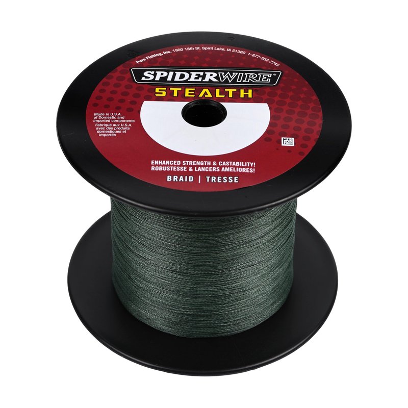 SpiderWire Stealth® Superline, Moss Green, 50lb | 22.6kg, 1500yd | 1371m Braided Fishing Line, Suitable for Freshwater and Saltwater Environments
