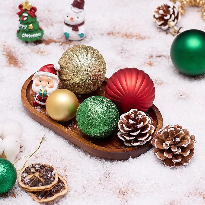Christmas Tree Decorations Ornament Set, 50ct Red Green and Gold Shatterproof Christmas Ball Ornaments Hanging Xmas Holiday Party Decor(1.57"-2.36")
