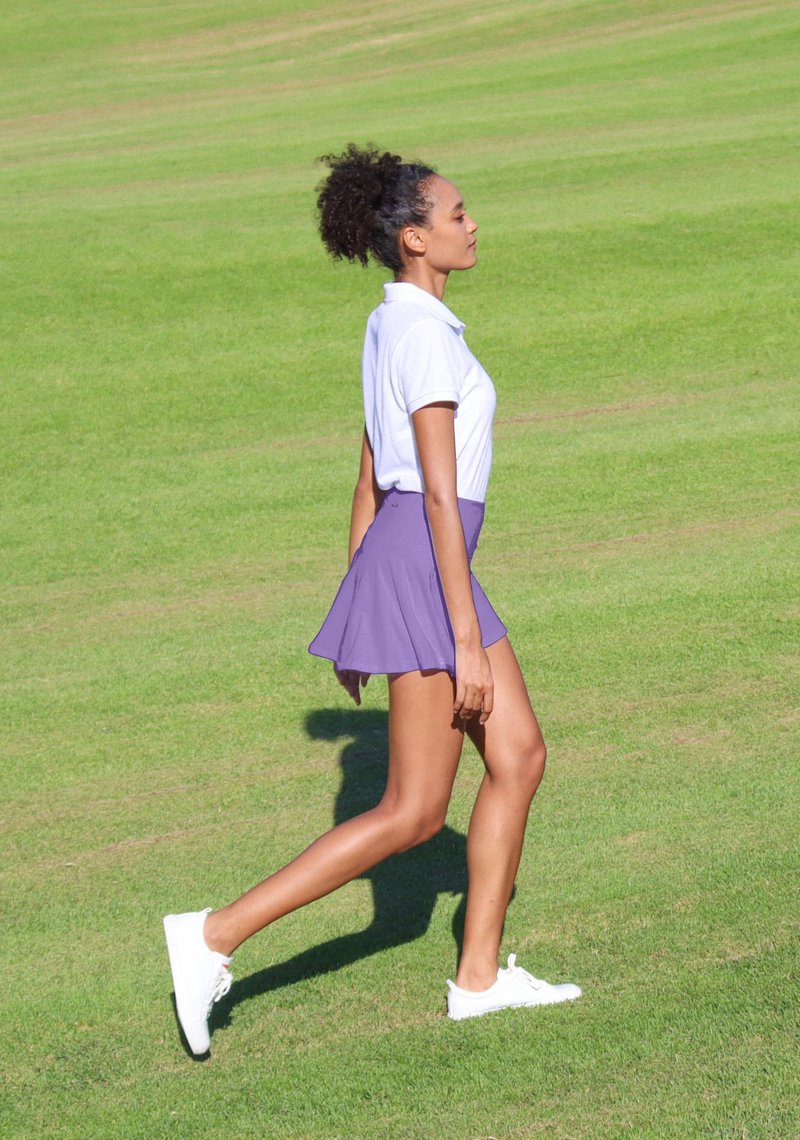 SANTINY Pleated Tennis Skirt for Women with 4 Pockets Women's High Waisted Athletic Golf Skorts Skirts for Running (Lavender_XXS)