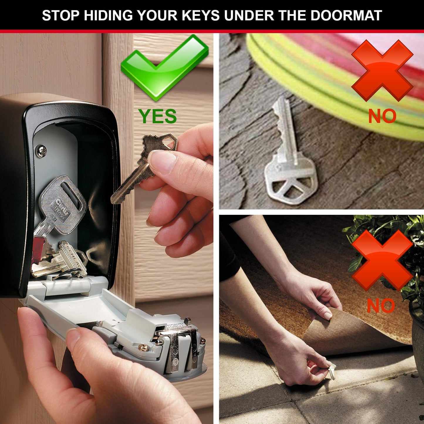 Master Lock Key Safe, 5401EURD, Wall Mounted, Medium, Strong Aluminium Weather Resistant Construction - Mounting Hardware Included