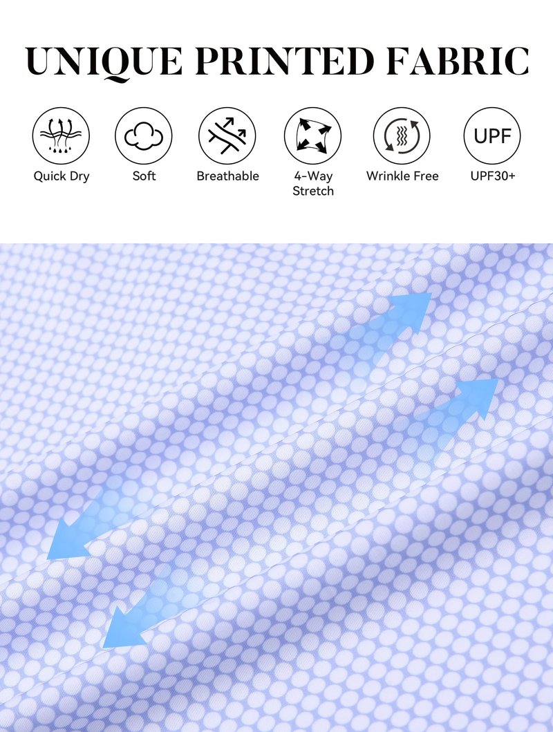 Esabel.C Mens Golf Shirts Print Moisture Wicking Short Sleeve Performance Dry Fit Stretch Active Polo Shirts for Men,BlueWhiteRing,XL