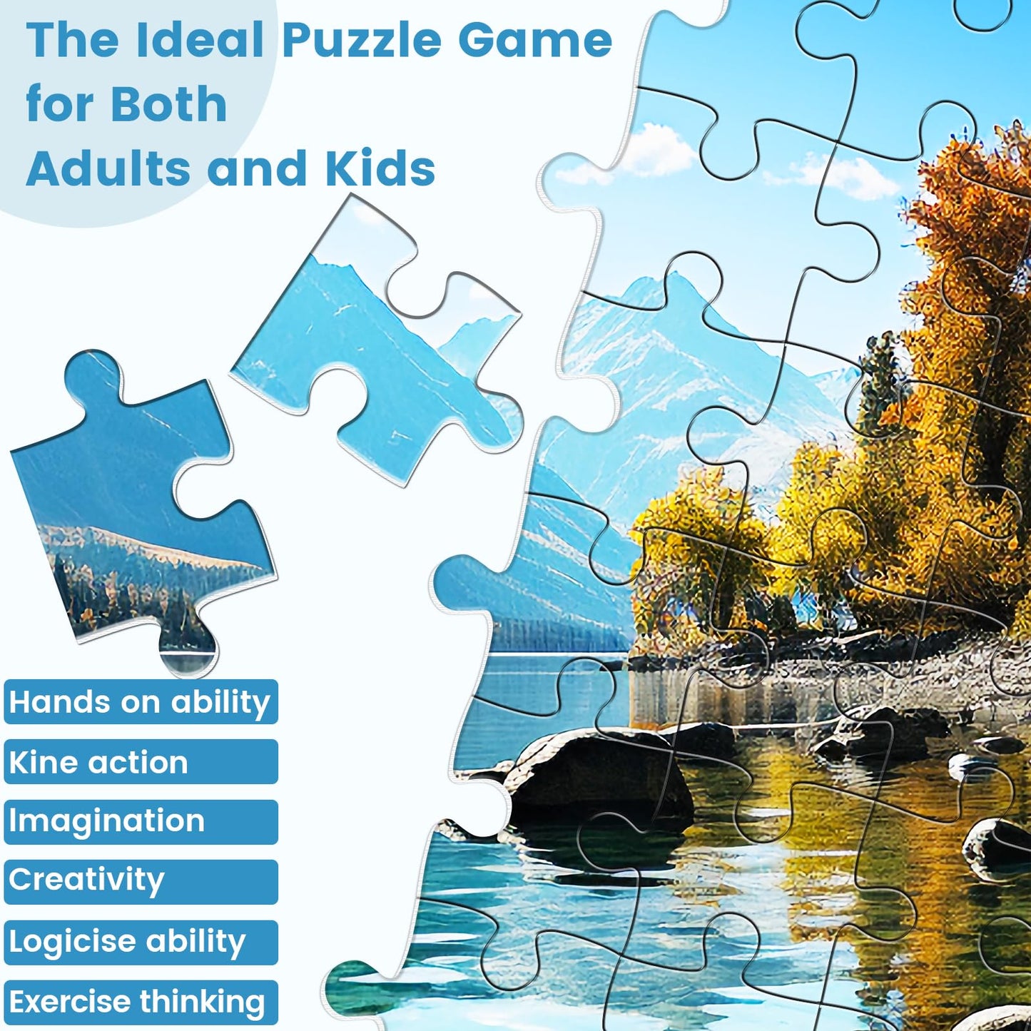 VOLUVOLU 500 Piece Puzzle for Adults, Jigsaw Puzzle,Glacier Park Jigsaw Puzzles 500 Pieces Birthday Party for Family Kids and Adults Funny Puzzle