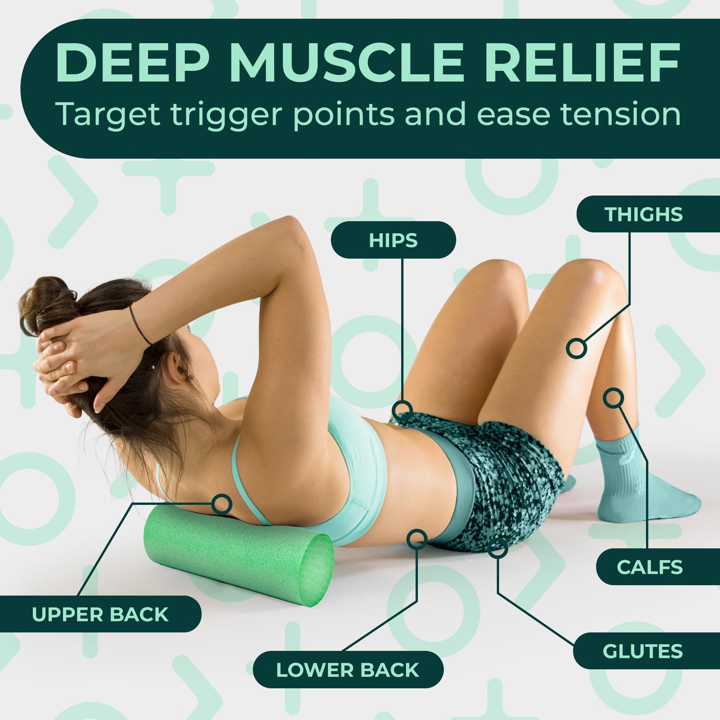 Deep Recovery Soft Foam Roller – Travel Size Back Roller for Back, Legs, and Shoulders – Deep Tissue Massage for Myofascial Release, Exercise & Yoga
