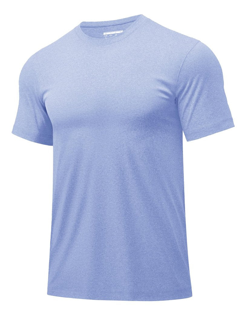 MAGCOMSEN Mens Short Sleeve Shirts Quick Dry Running Athletic T-Shirt Workout Casual Top Moisture Wicking Summer Shirt Blue, L