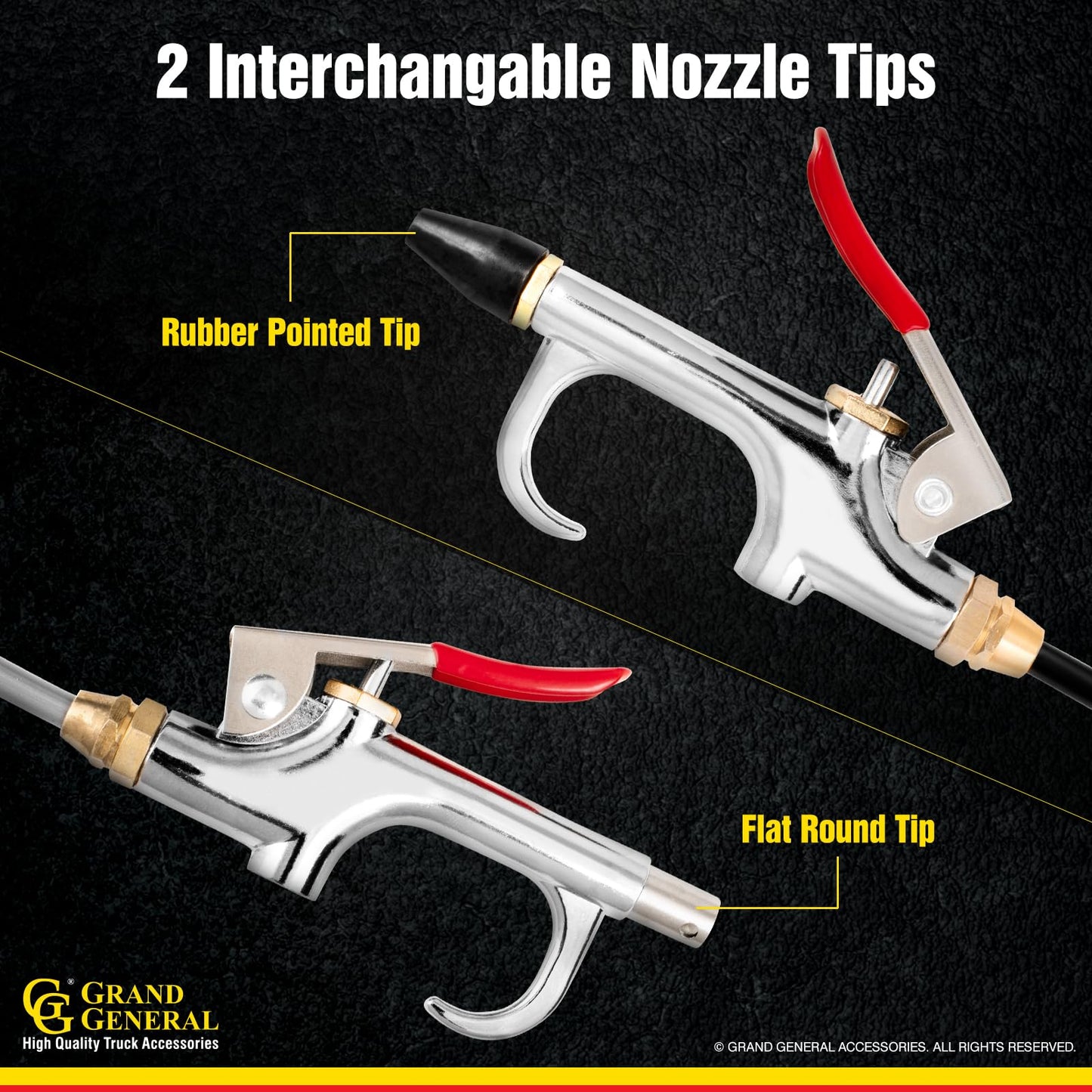 GG Grand General 99511 Heavy Duty Truck Air Seat Blow Gun Kit with 8 Feet Coil for Fast Cleaning of Truck Cab