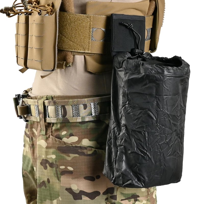 SABADO Micro Molle Dump Pouch,Magazine Utility Pouch Drawstring Ultralight-Mesh Belt Dump Pouches Soft Roll Up Foldable (Black)