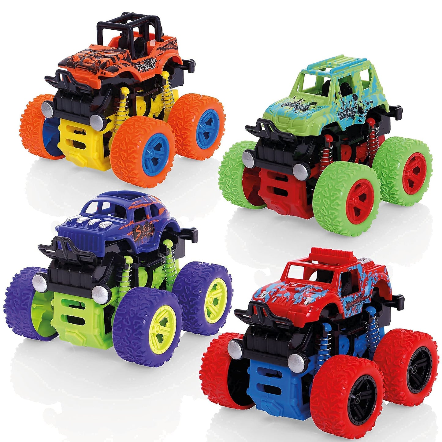 Wheelz Monster Truck Stadium Set - Monster Truck Toys For 3-6 Year Old Boys - Includes 4 Monster Trucks, Storage Tub & Accessories - Boys Car Toys Age 3 Plus
