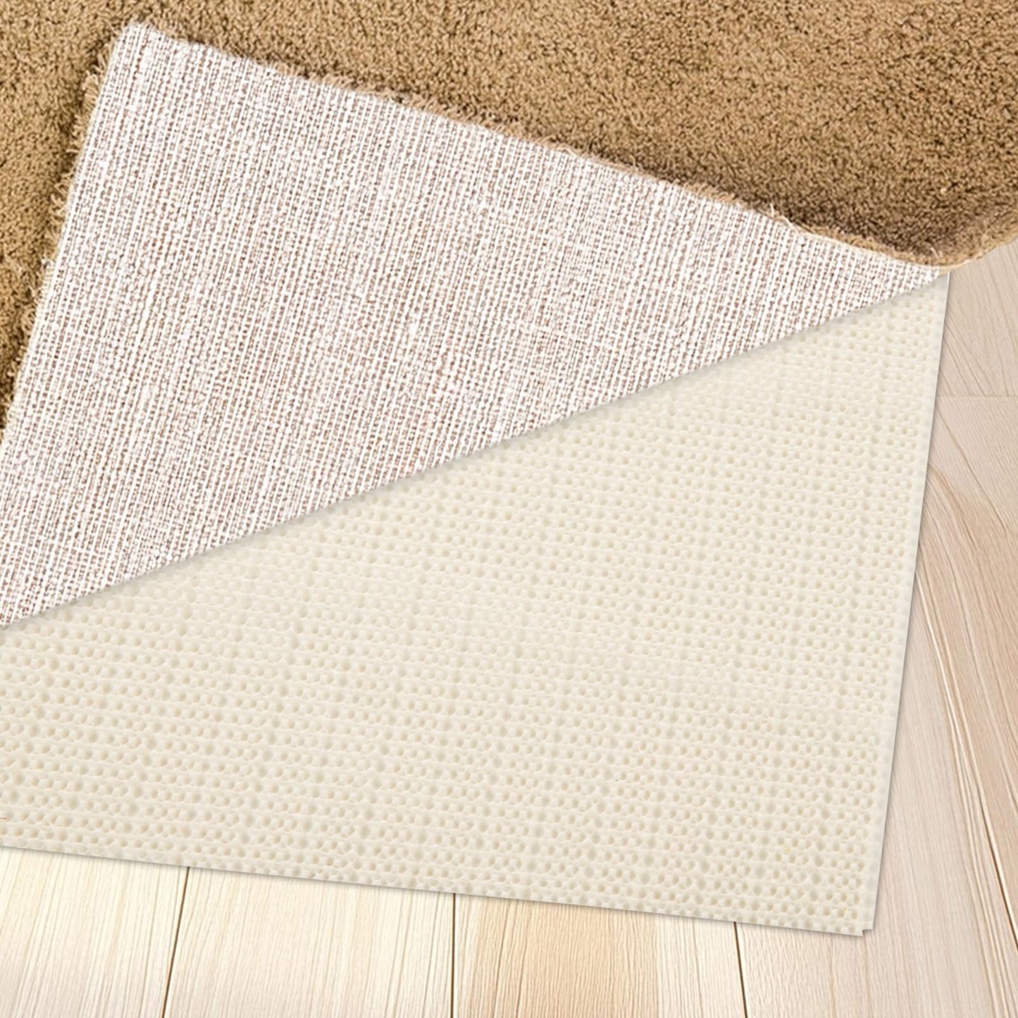 LOPYXBR 8 x10 Ft Non Slip Rug Pad Gripper for Hardwood Floors White Carpet Padding 8x10 Rug Pad Non Slip for Hardwood Rug Mats for Under Rugs 8x10 Anti Slip Rug Padding, Provide Protection and Cushion