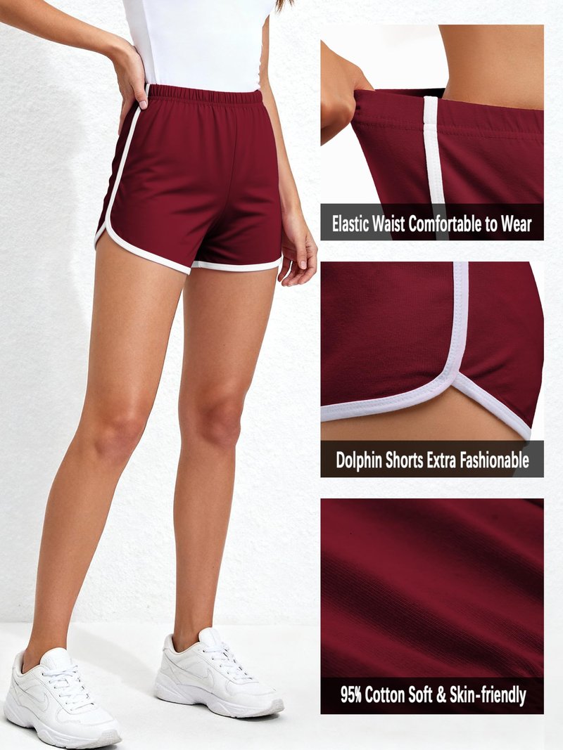 URATOT 5 Pack Shorts for Women Summer Casual Lounge Short Comfy Cotton Dolphin Shorts Athletic Gym Yoga Running Short Pants