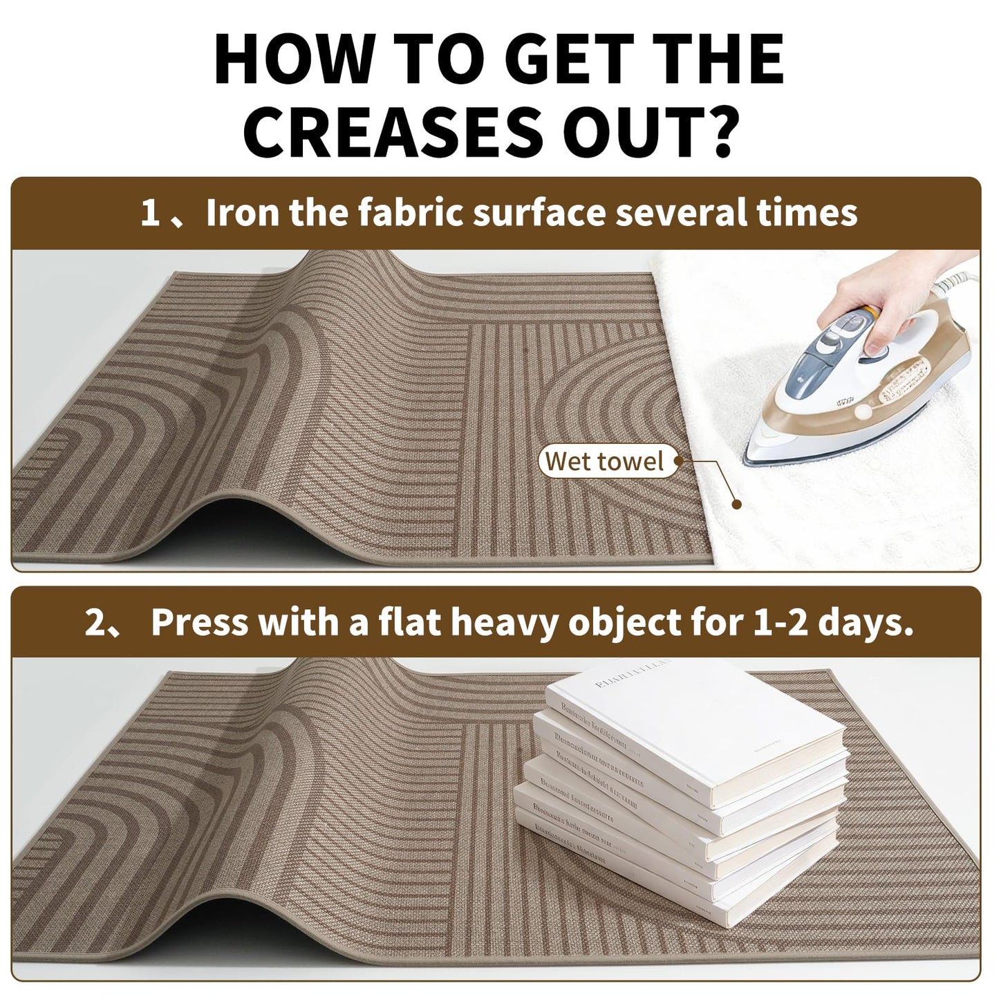 QiCaiJia Front Door Mat 31''x47'', Absorbent Dirt Resist Washable Non Slip Low-Profile Indoor Doormat, Easy Clean Welcome Entryway Door Mats, Brown