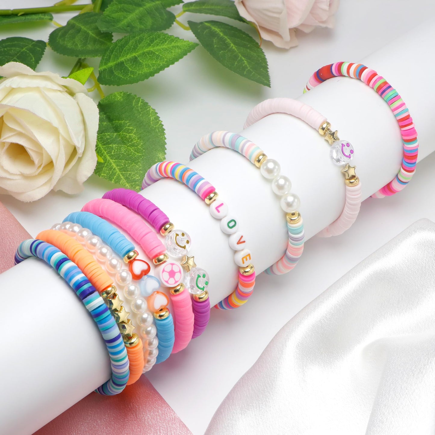 CHENSILAIYI 10pcs Friendship Bracelets for Teen Girls & Women: Beaded, Preppy, Beach Styles - Ideal Gifts