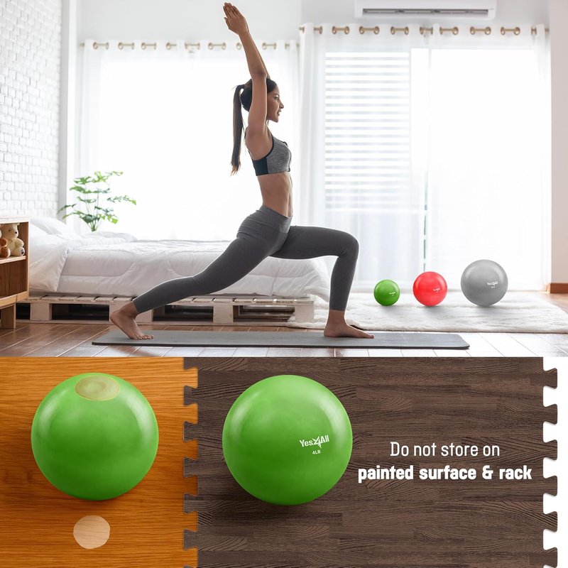 Weighted Toning Balls for Exercise - Soft Medicine Balls for Pilates, Yoga, Balance | 2-10 lbs