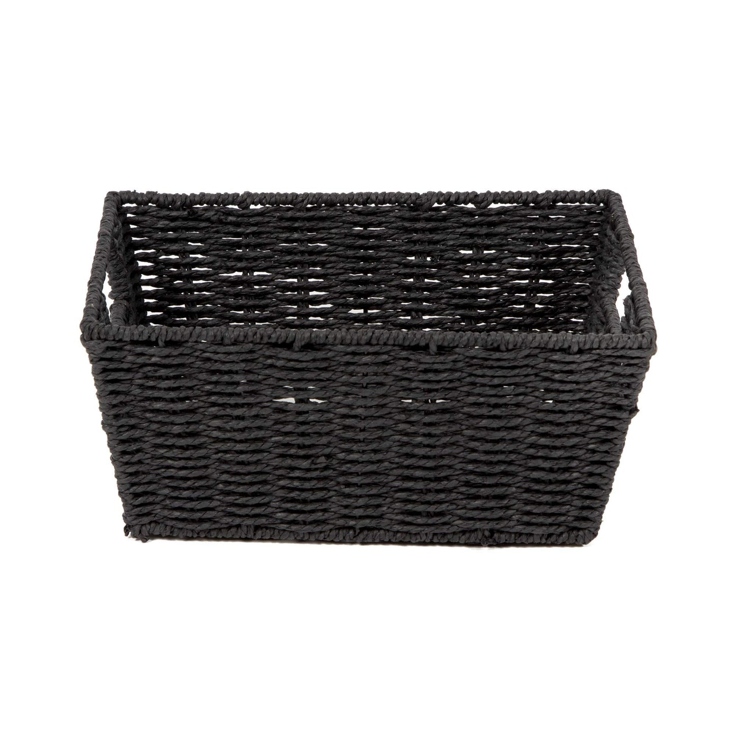 Compactor Cosmos Etna Basket - Stylish Black Woven Paper and Metal Frame Organizer - Medium Size (31X24X14 cm)