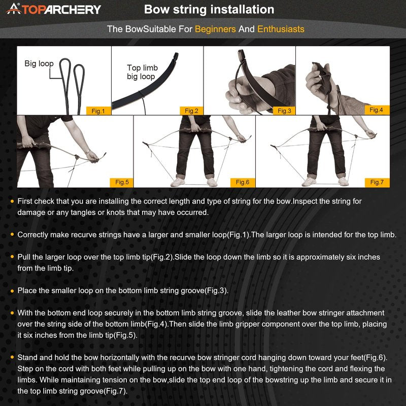 TOPARCHERY Archery 60" Takedown Hunting Recurve Bow and Arrow Set for Adults Practice Competition Longbow Kit 30-50lbs with 6pcs Arrows Right Hand Black