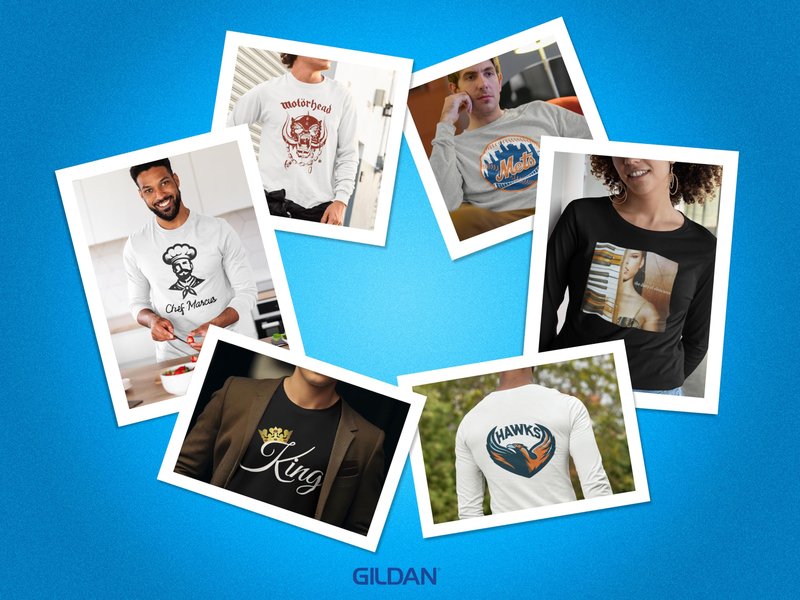 Gildan Custom Long Sleeve T-Shirts - Personalized Heavy Cotton Crewneck Tee Unisex Men Women Adult - Add Your Image, Text & Photo - Customized Long Sleeve Tee Shirts for Men, Women - XX-Large White