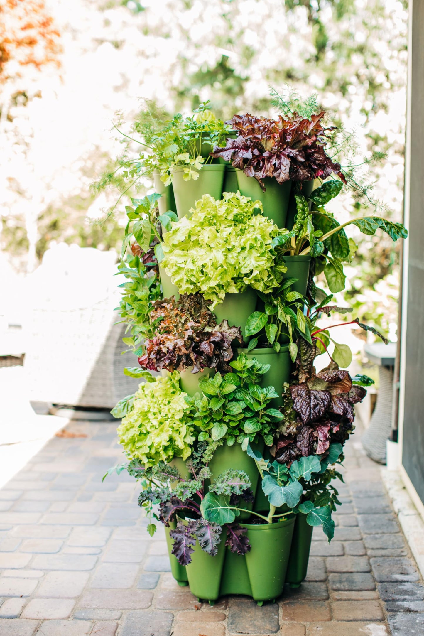 Greenstalk Patented Large 5 Tier Vertical Garden Planter with Patented Internal Watering System Great for Growing a Variety of Strawberries, Vegetables, Herbs, & Flowers (Evergreen)