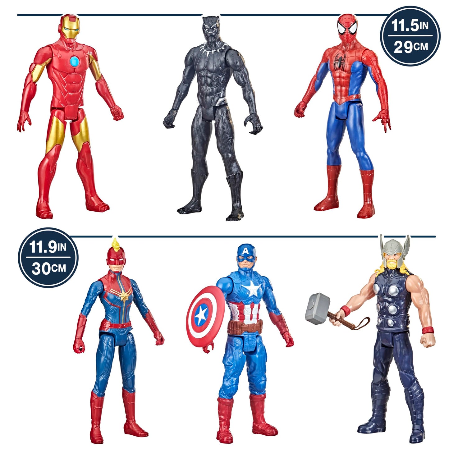 Marvel Titan Hero Series Action Figure Multipack, 6 Action Figures, 12-Inch Toys, Inspired By Marvel Comics, For Kids Ages 4 And Up (Amazon Exclusive)