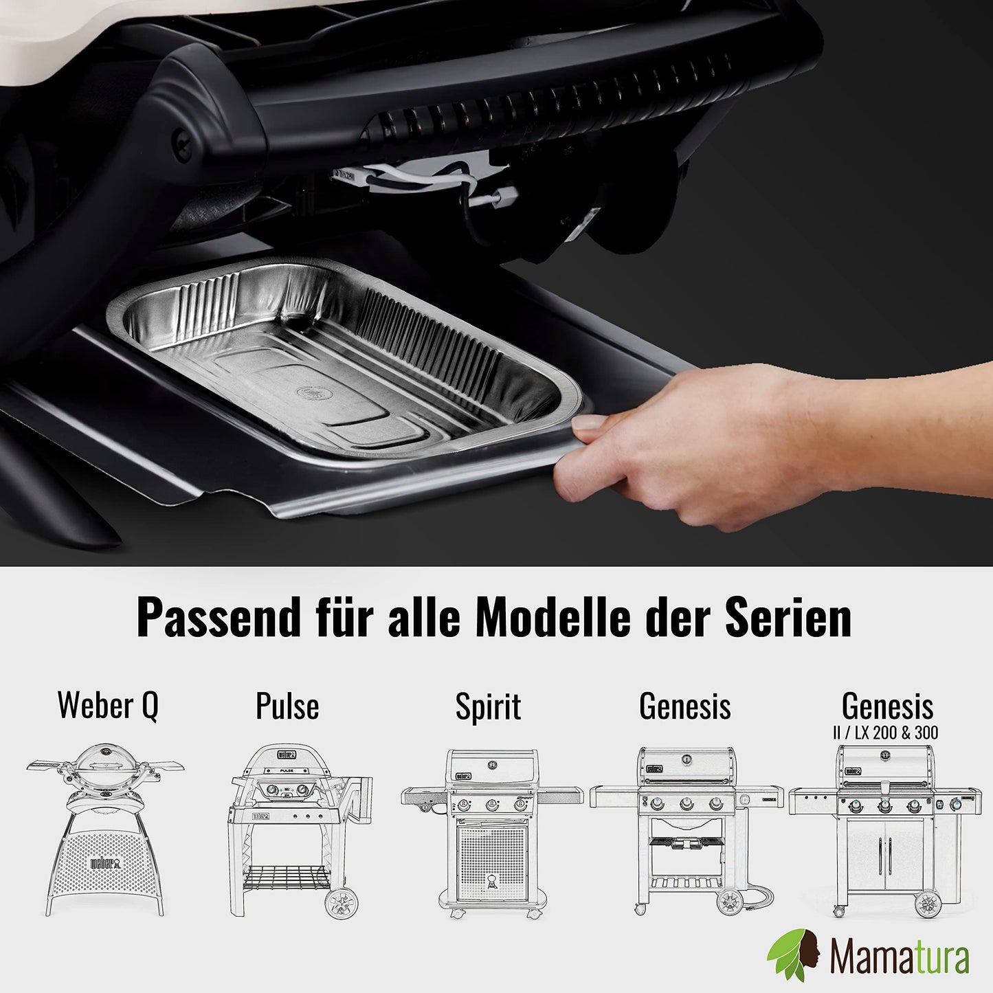 Aluminium tray for barbecue grill | drip pan | perfectly fitting for your Weber BBQ | 25 high quality trays