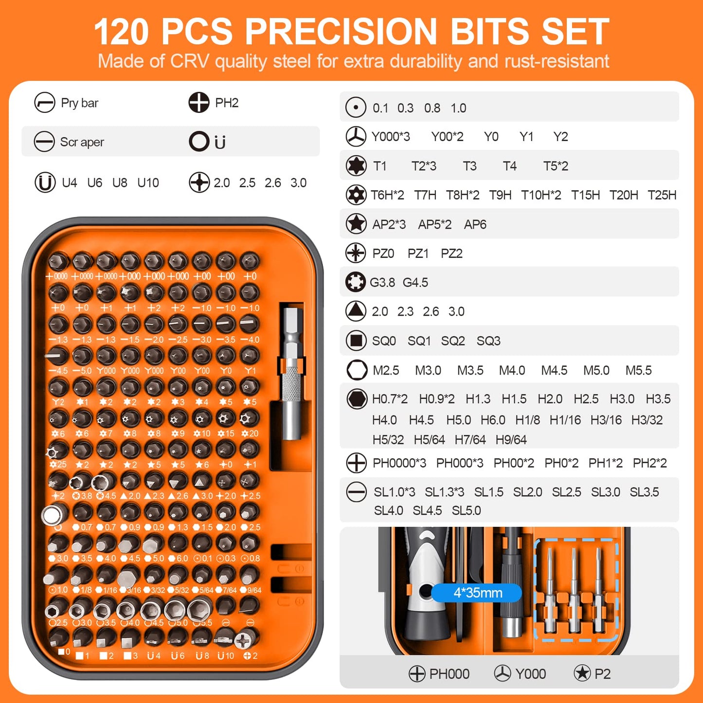 130 in 1 Precision Screwdriver Set Upgrade Version Mini DIY Repair Tools Kit Torx Screwdriver Sets for Game Console Tablet Pc MacBook Watches and Other Electronics