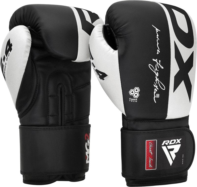 RDX Boxing Gloves, Maya Hide Leather Training Gloves for Muay Thai, Kickboxing, Sparring, Punch Bag, Punching Bag, Kickboxing Gloves, Martial Arts Training, Home Gym, Men, Women, 8 10 12 14 16 oz