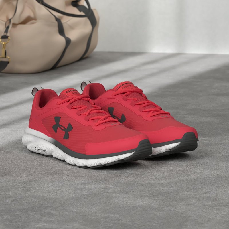 Under Armour Men's Charged Assert 9, Red (600)/White, 9 M US