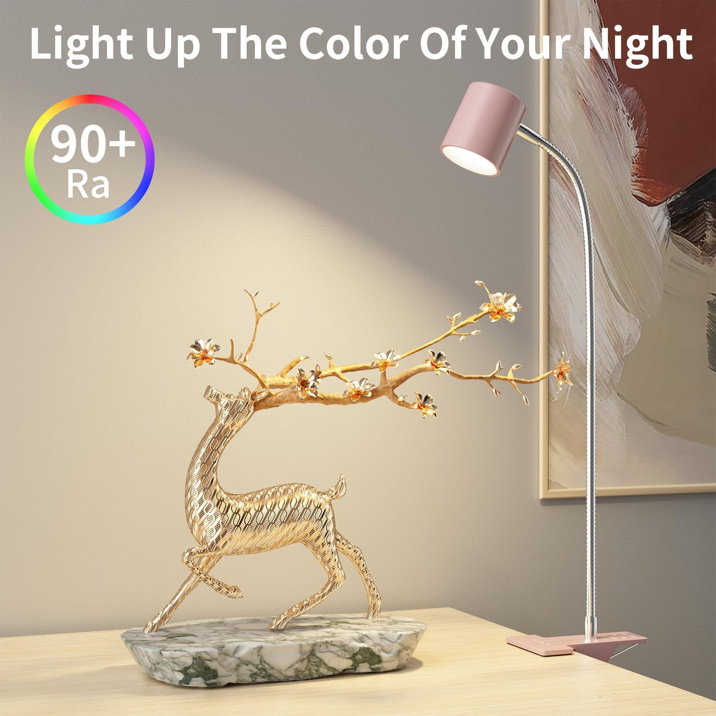 Dott Arts Desk Lamp,USB Clip On Light,Book Lights for Reading at Night,3 Color Modes,10 Brightness Clamp Lights,360° Gooseneck LED Reading Light for Books in Bed,Eye-Care for Home Office,Headboards