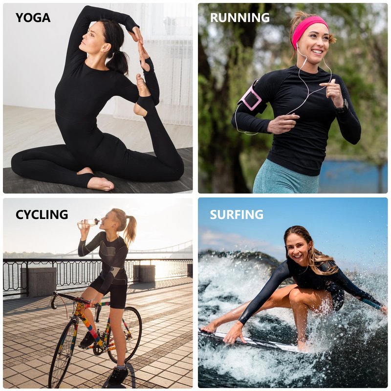 HovSiyla 3 Pack Women's Athletic Compression Long Sleeve Workout Tops Quick Dry Gym Running Yoga Shirts Black L