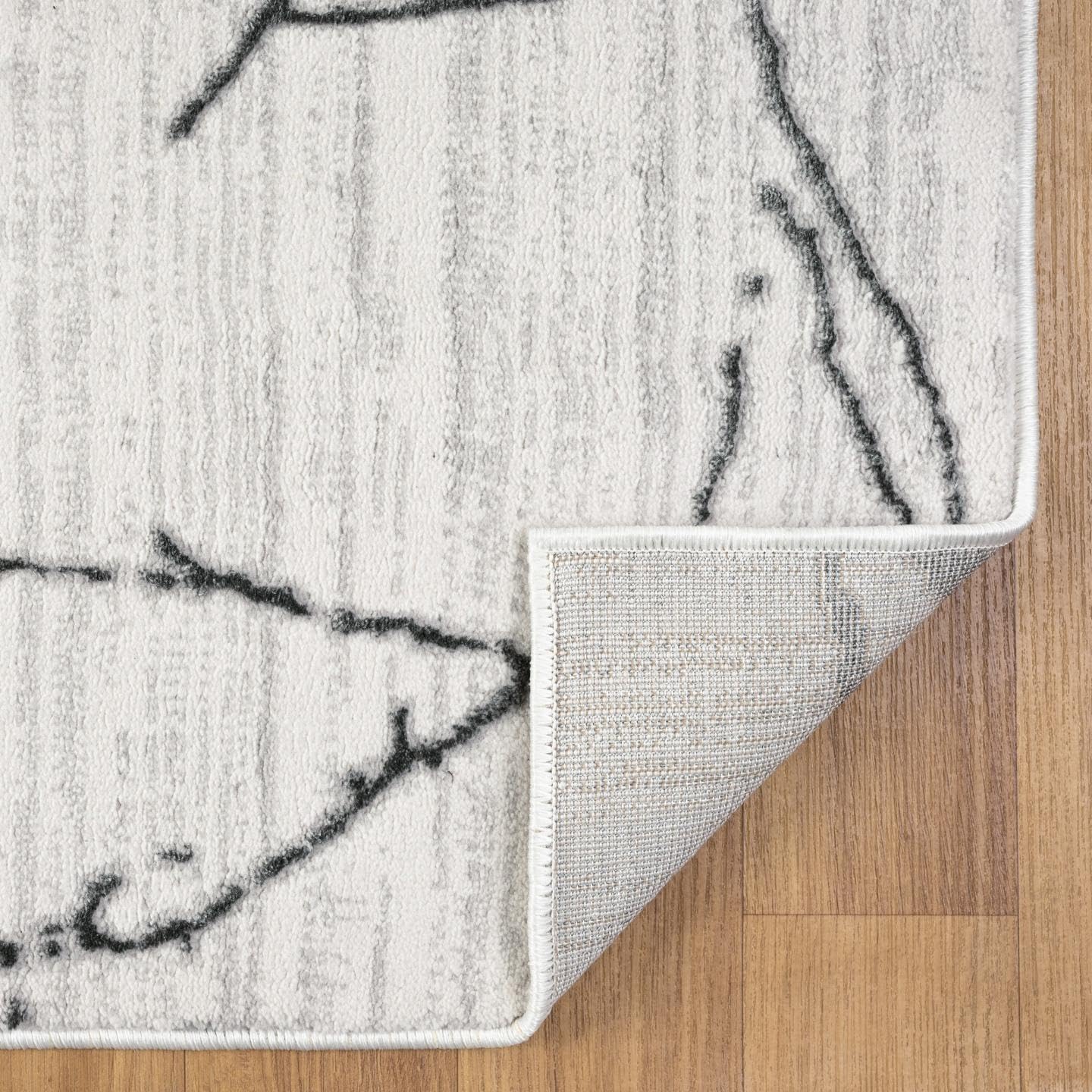 LUXE WEAVERS Modern Abstract Nature Cream Gray 4x6 Area Rug, Non-Shedding Carpet