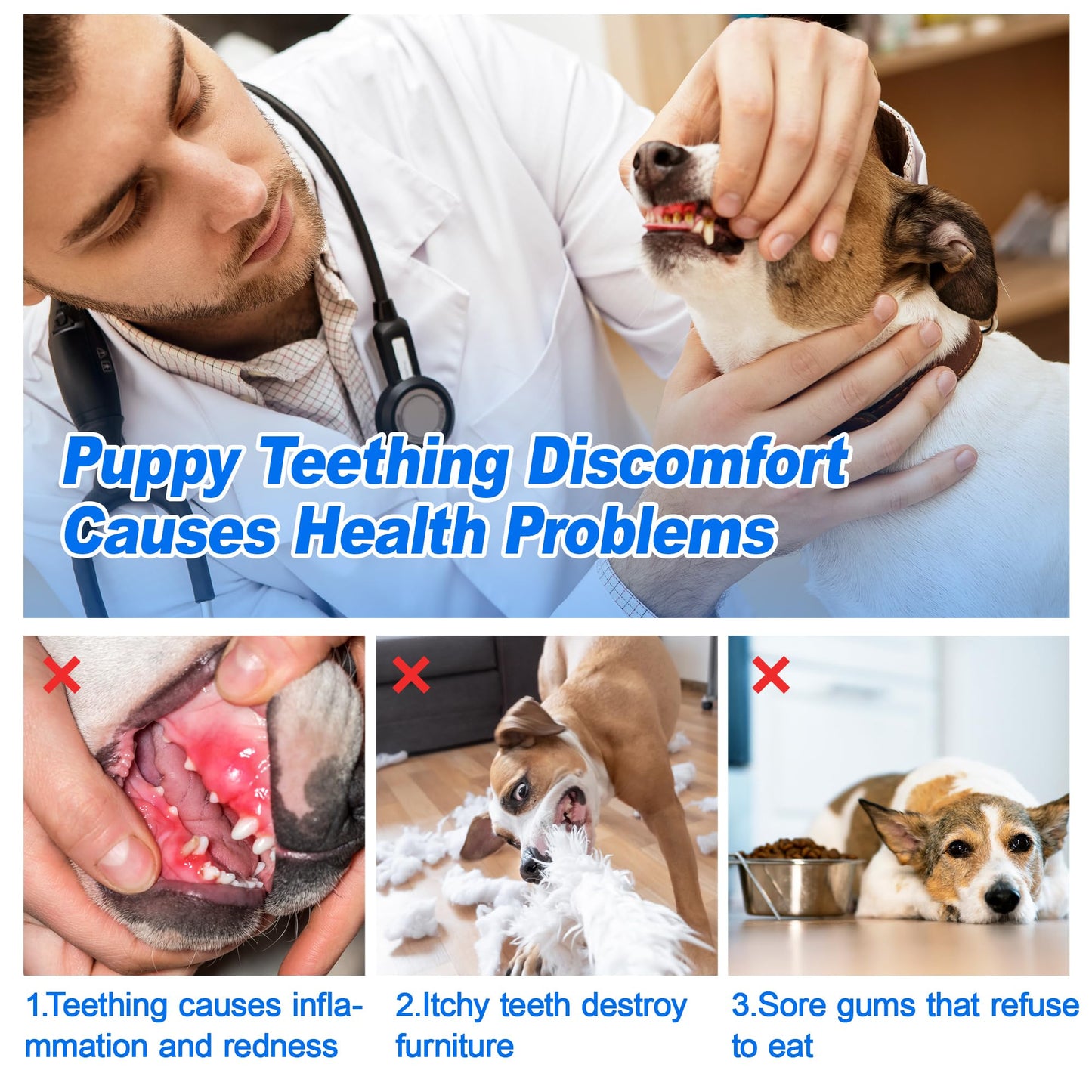 ADDPETS 3 Pack Puppy Teething Toys Freezables Relieve Teething Pain and Itching,Large Capacity Frozen Puppy Toys for Teething with Long Lasting Freezing Effects.Fillable Puppy Teething Rings