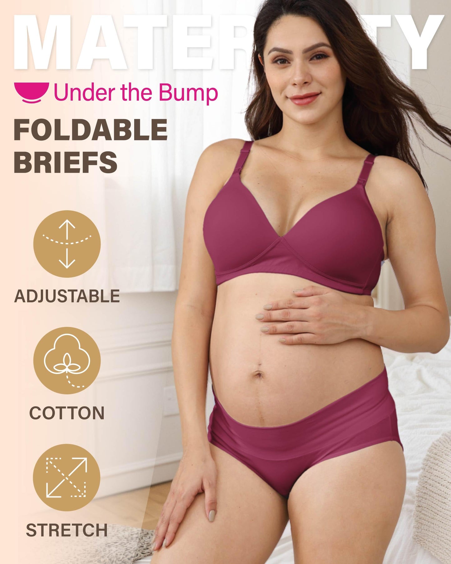 Intimate Portal Maternity Knickers Pregnancy Underwear After Birth Foldable Under Bump Pants 6-Pk Epitome L