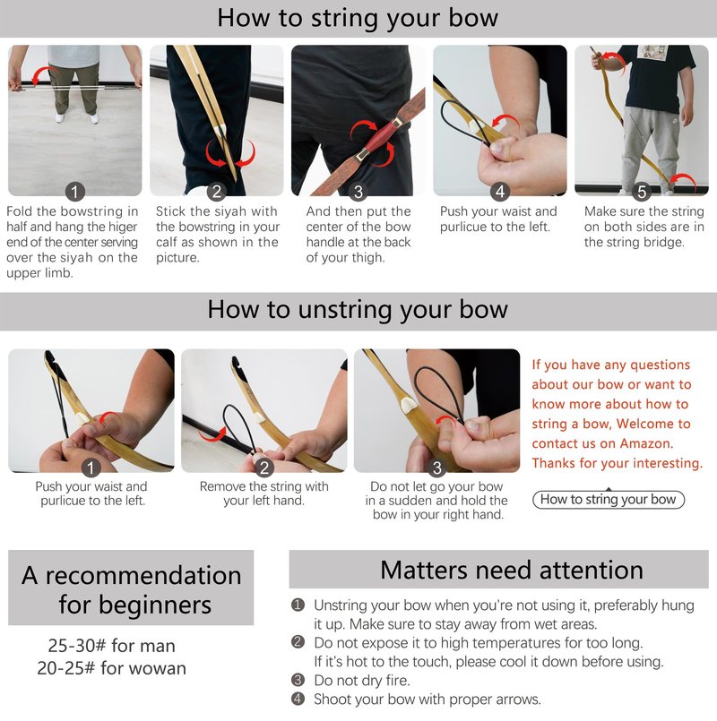PMZ Archery Recurve Bow Set, 54" High-Performance Horse Bow for Hunting, Right Left Hand Traditional Turkish Bow for Youth Adults Beginners to Advanced Outdoor Practice & Hunting, 40lbs