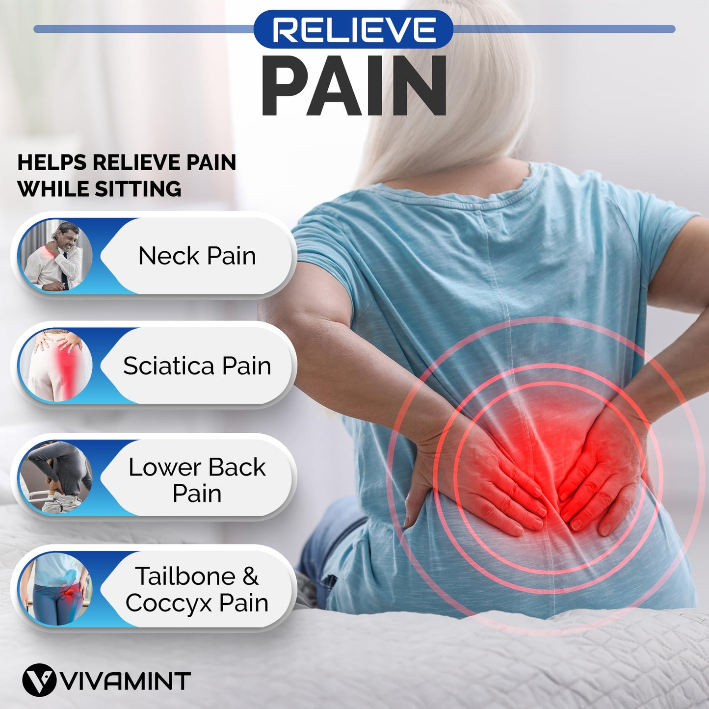 Gel Seat Cushion for Long Sitting, Large Seat Pad for Hip Pain, Buttocks Pressure Relief Office Chair Cushion, Gaming Chair Gel Pad, Wheelchair gel cushion, Truck seat, Non-slip cover with Ties