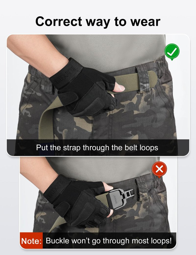 JUKMO Quick Release Tactical Belt, Military Work 1.5" Nylon Web Golf Belt with Heavy Duty Seatbelt Buckle (Coyote, Large-for Waist 42"-46" (Length 53"))