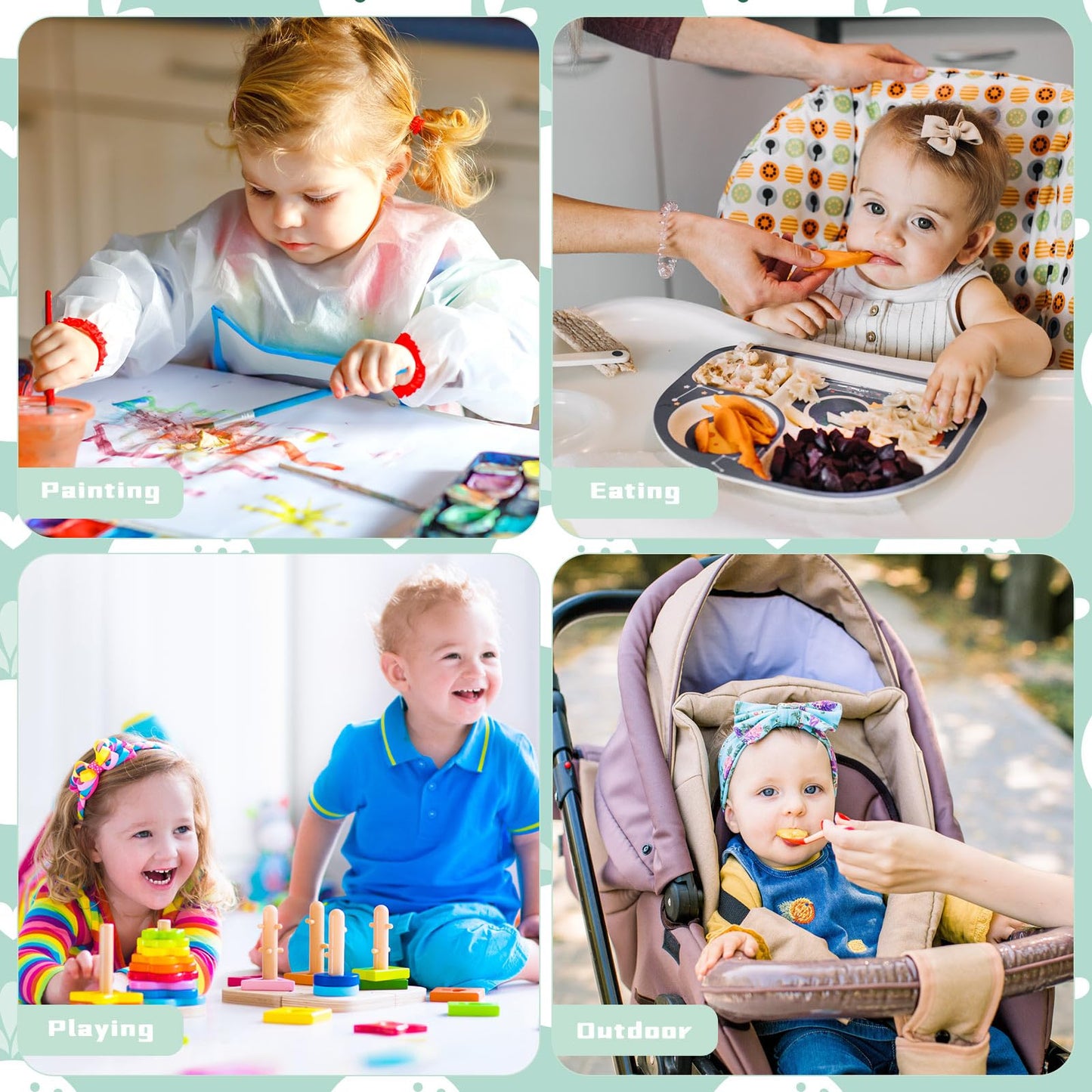 Drydiet 100 Pack 28"x47" Disposable Floor Splat Mats for Under High Chair with Animals Print, Waterproof Plastic Floor Mat Multipurpose Baby Led Weaning Supplies(Sea Animal)