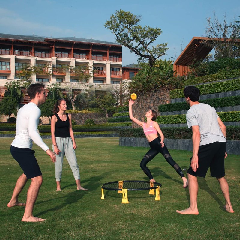 Blinngo Roundnet Game Set with 3 Balls and Strip Light (ONLY for Pro Kit) - Roundnet Game for Outdoor Indoor Lawn Beach Backyard and Park