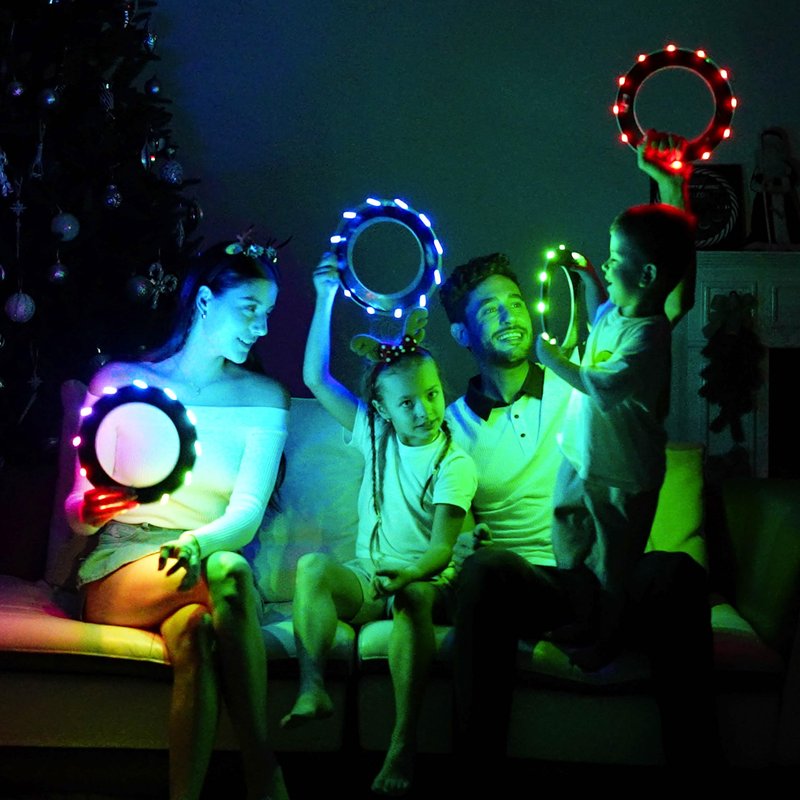 TOSY Flying Ring - 12 Monocolor LEDs, Super Bright, Lost Mode, Auto Light Up, Easter Basket Stuffers Gift for Kid/Teen/Boy/Girl, Safe, Waterproof, Pool/Beach/Camping Toy, 2-Pack (Blue)