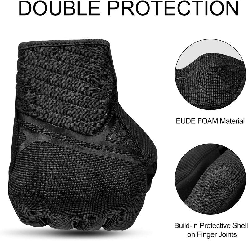 Breathable Mesh Motorcycle Gloves - Touchscreen with TPR Palm Pad & Hard Knuckles