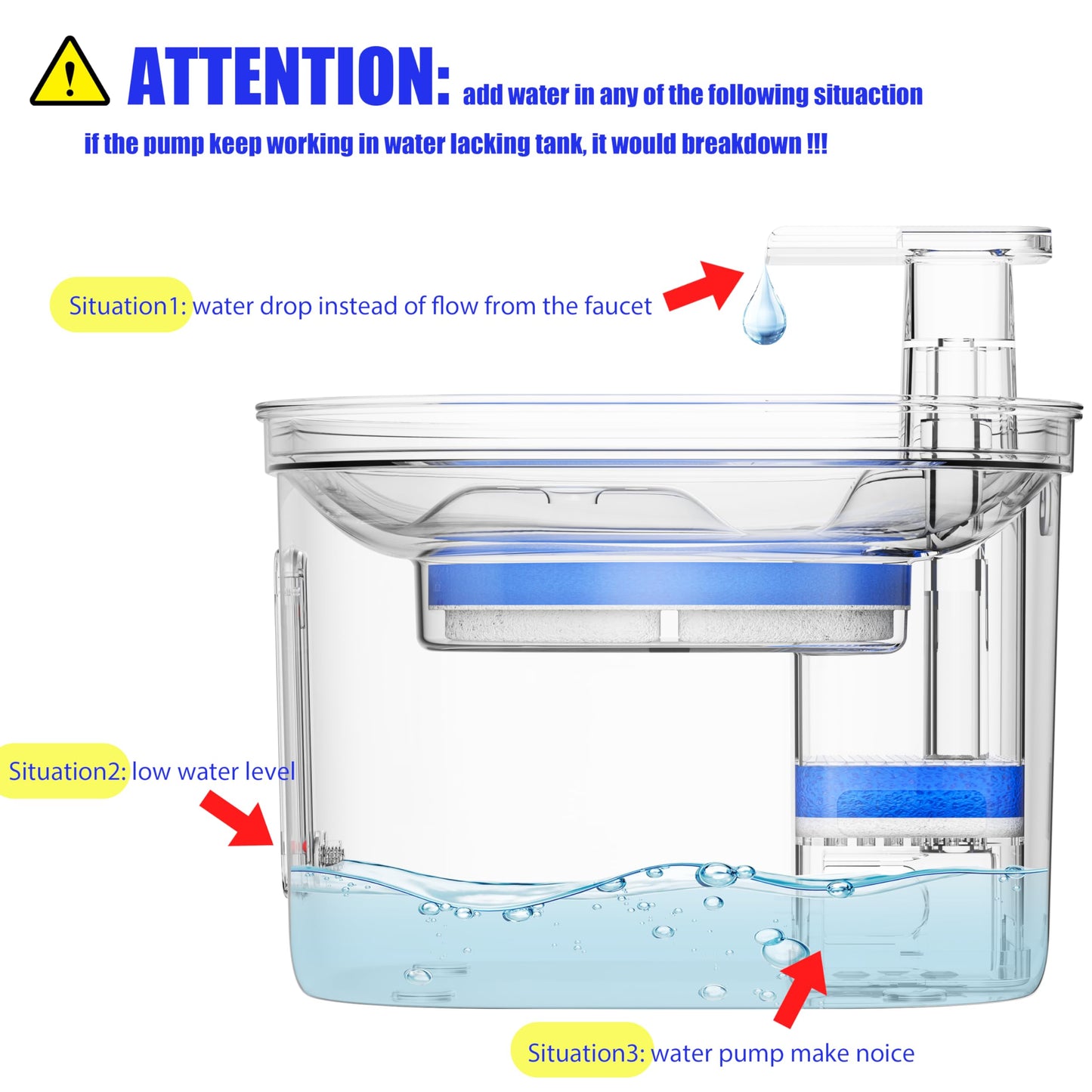 Homtyler Cat Water Fountain, Stainless Steel Pet Water Fountain for Cats Inside, 3 Filters&Ultra-Quiet Pump, 2.2L/73oz Automatic Dog Dispenser Water Bowl, Multiple Pets Water Fountain